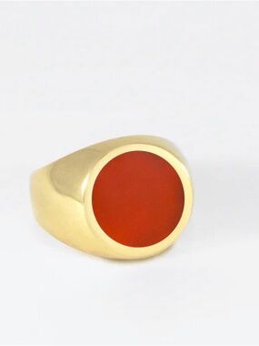 NEW Legier Brass Carnelian Signet Ring — Size 5